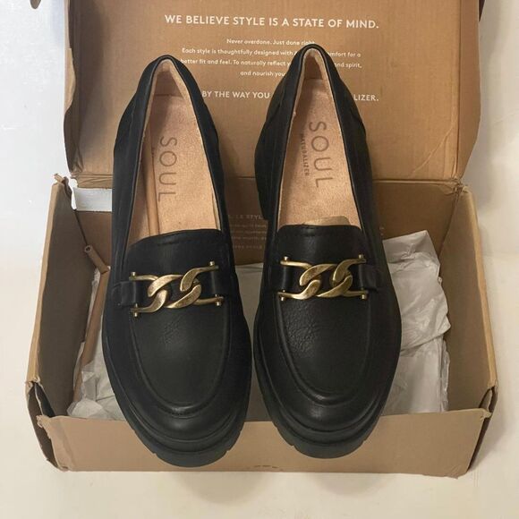 SOUL Naturalizer - Onyx, Black Leather Loafer, NEW! Size 7.5 Wide - Picture 3 of 10